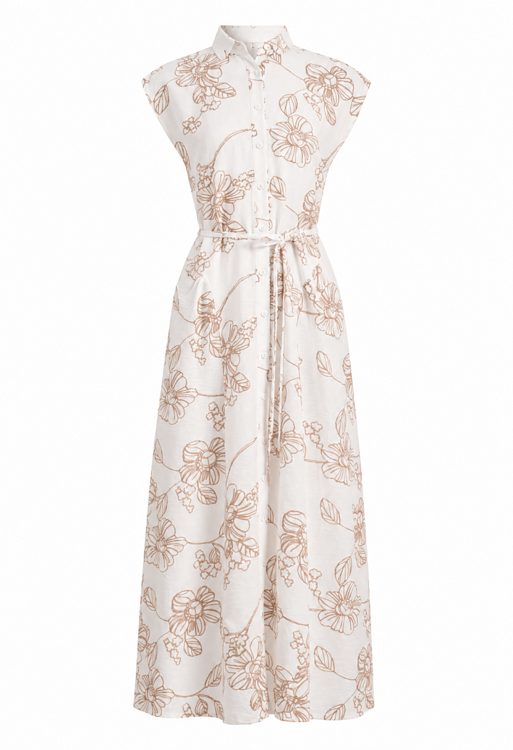 Maxi dress featuring floral embroidery