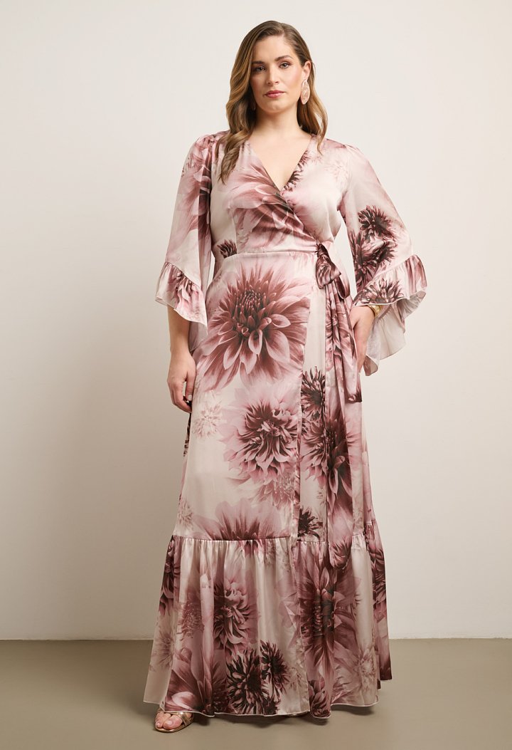 Printed wrap maxi dress