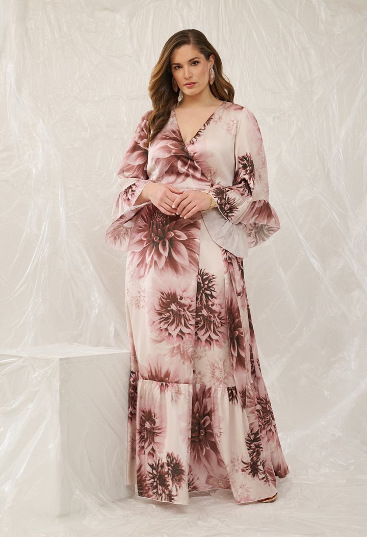 Printed wrap maxi dress