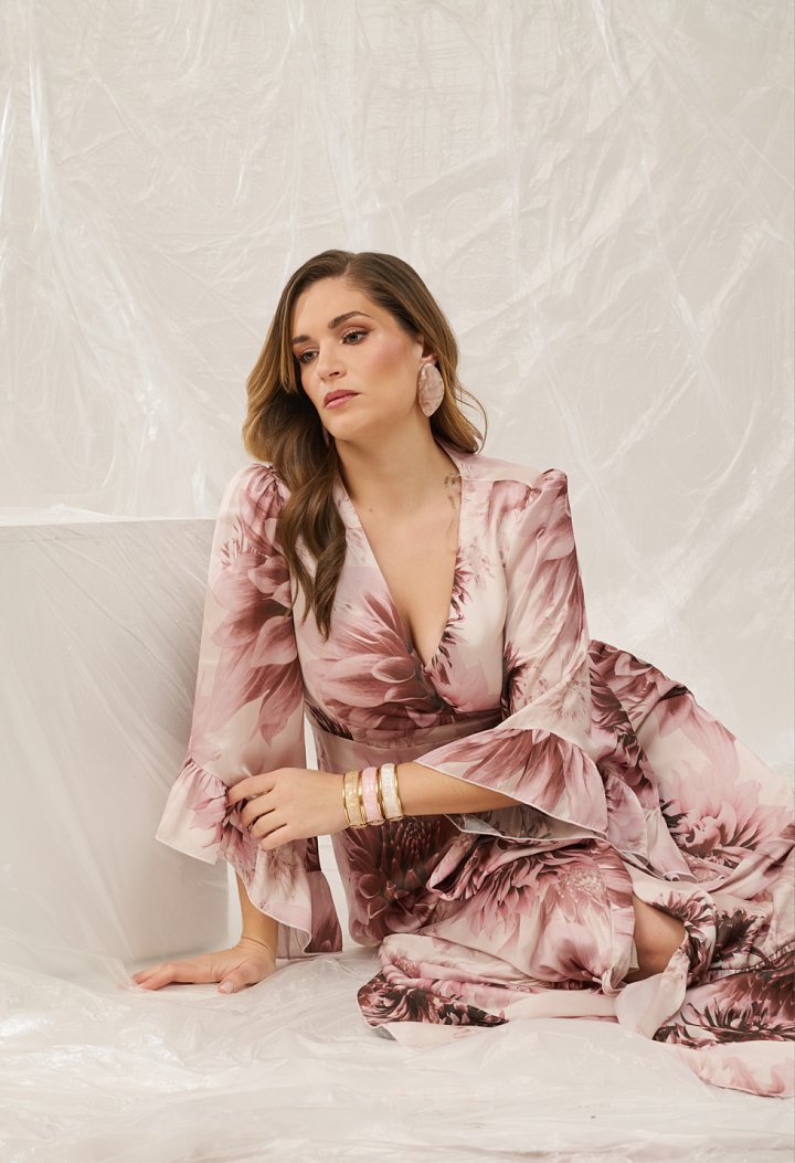 Printed wrap maxi dress