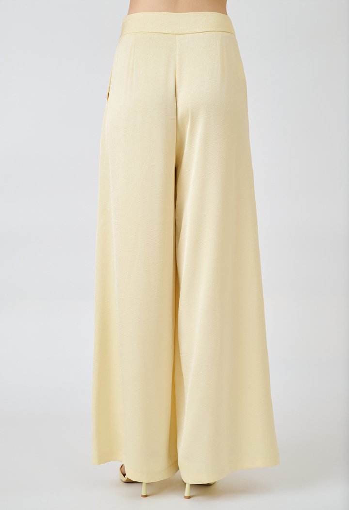 High-waisted wide-leg trousers