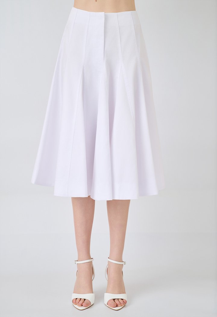 High-waisted midi skirt