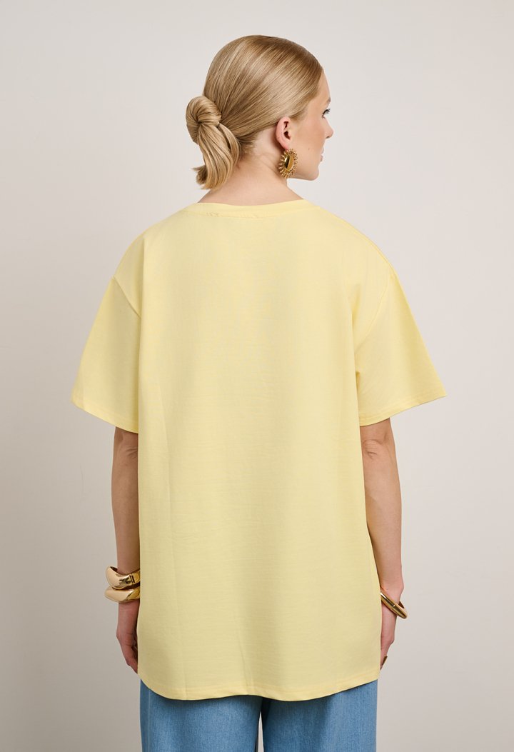 Oversized short-sleeve blouse