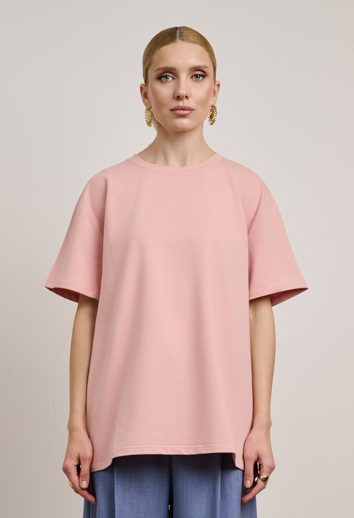 Oversized short-sleeve blouse