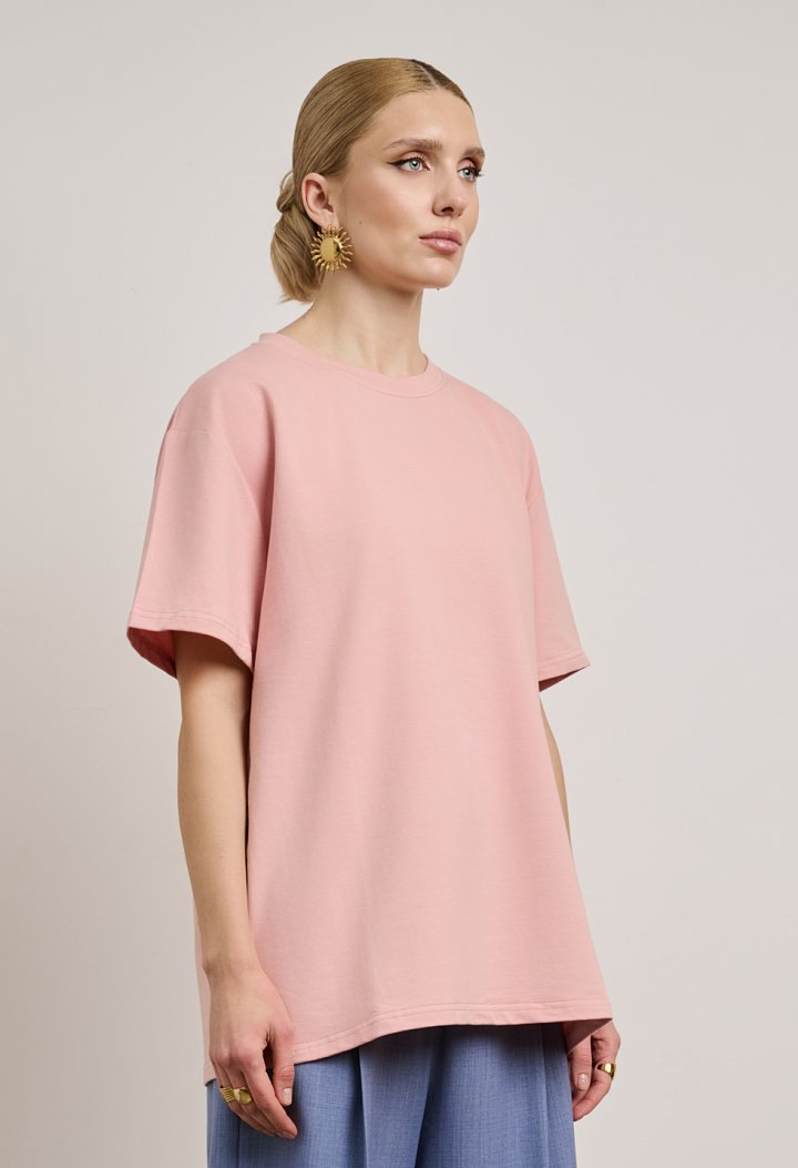 Oversized short-sleeve blouse