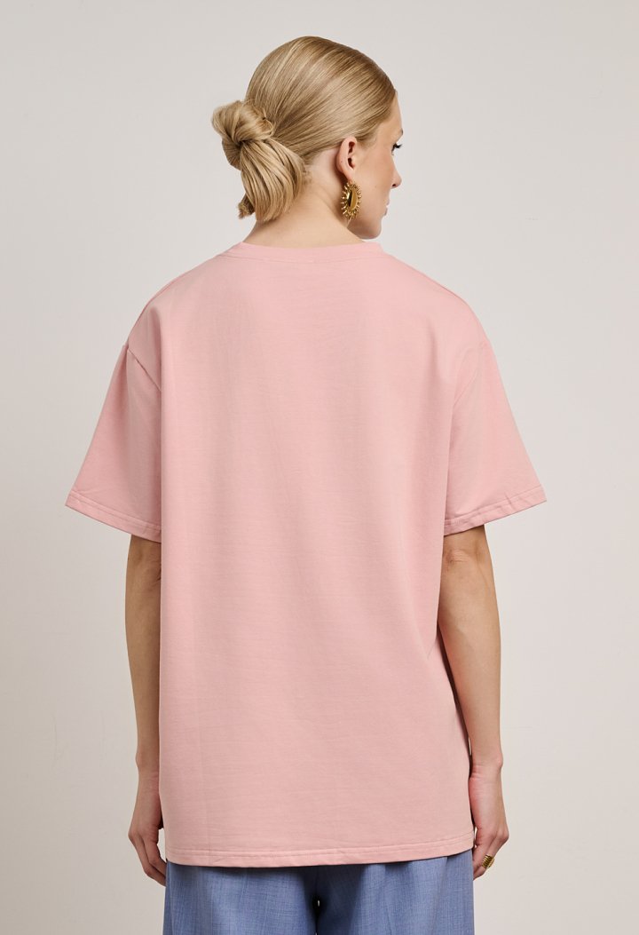 Oversized short-sleeve blouse