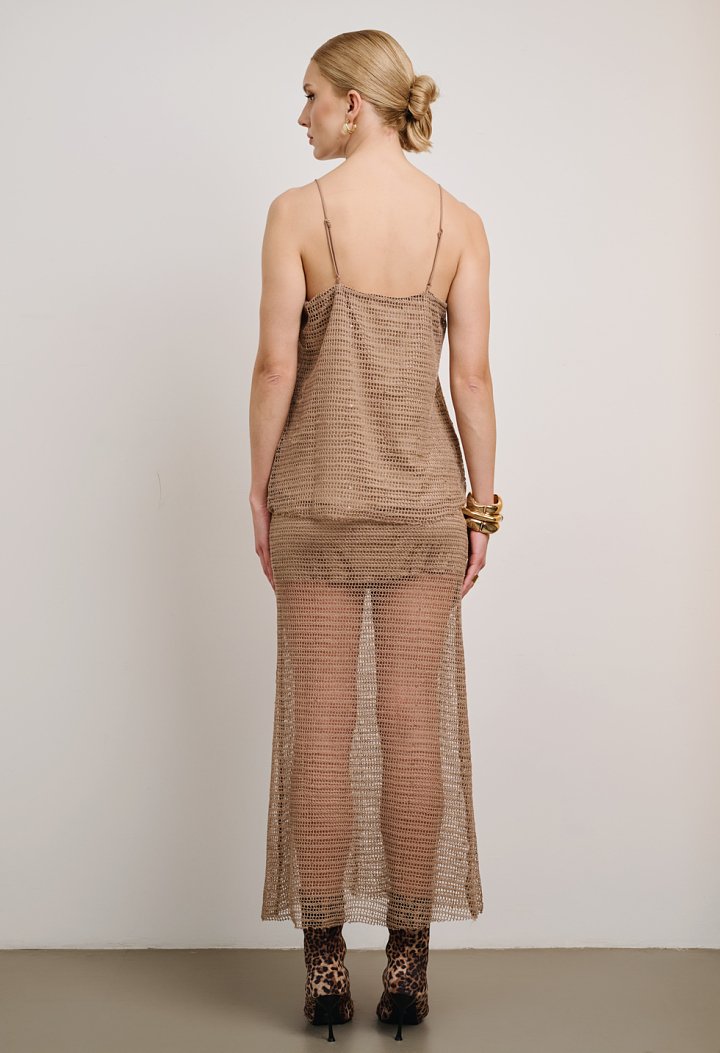 Knitted skirt with an openwork texture