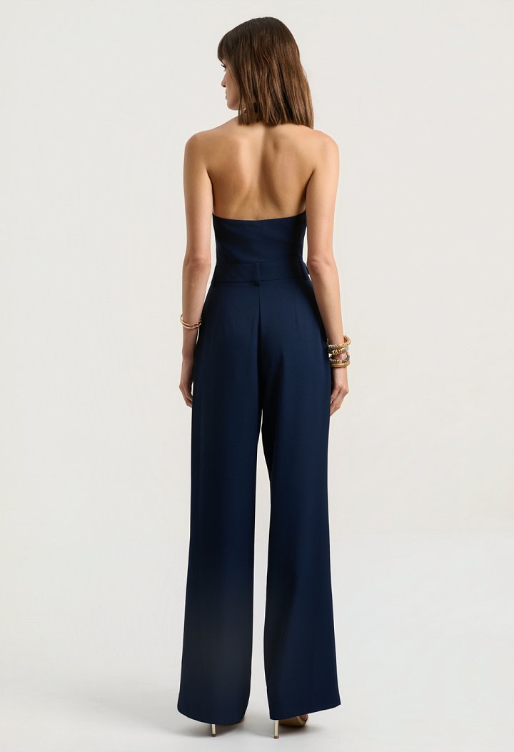 Halter jumpsuit with buttons