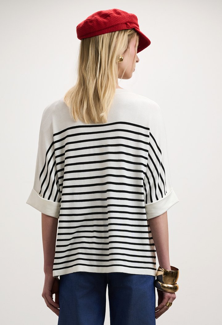 Striped blouse with V neckline