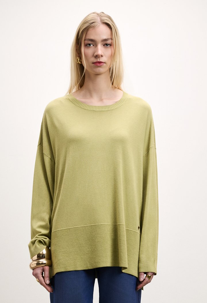 Μακριά πλεκτή μπλούζα oversized
