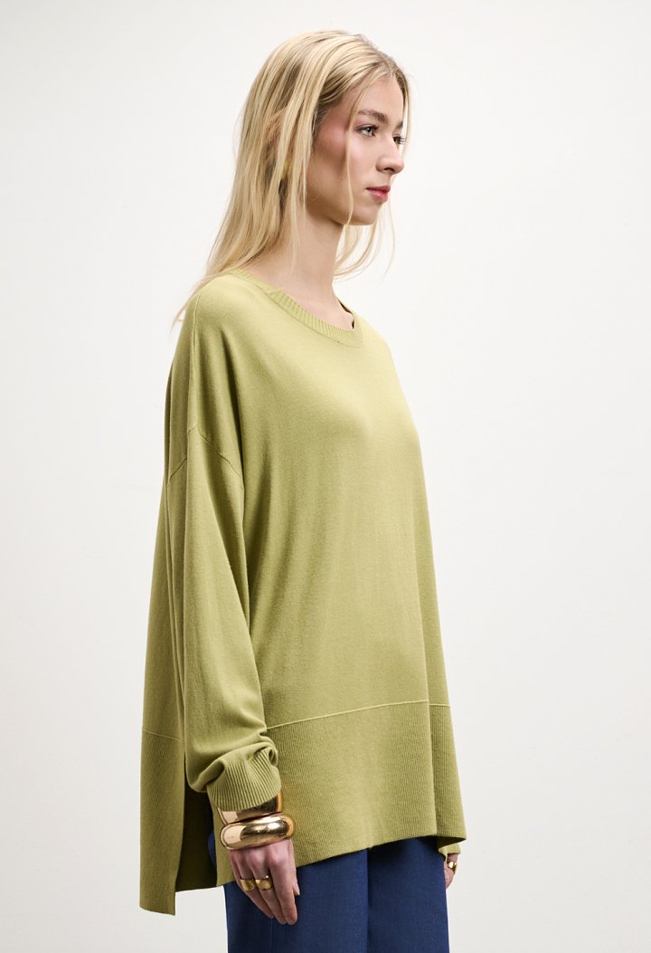 Μακριά πλεκτή μπλούζα oversized