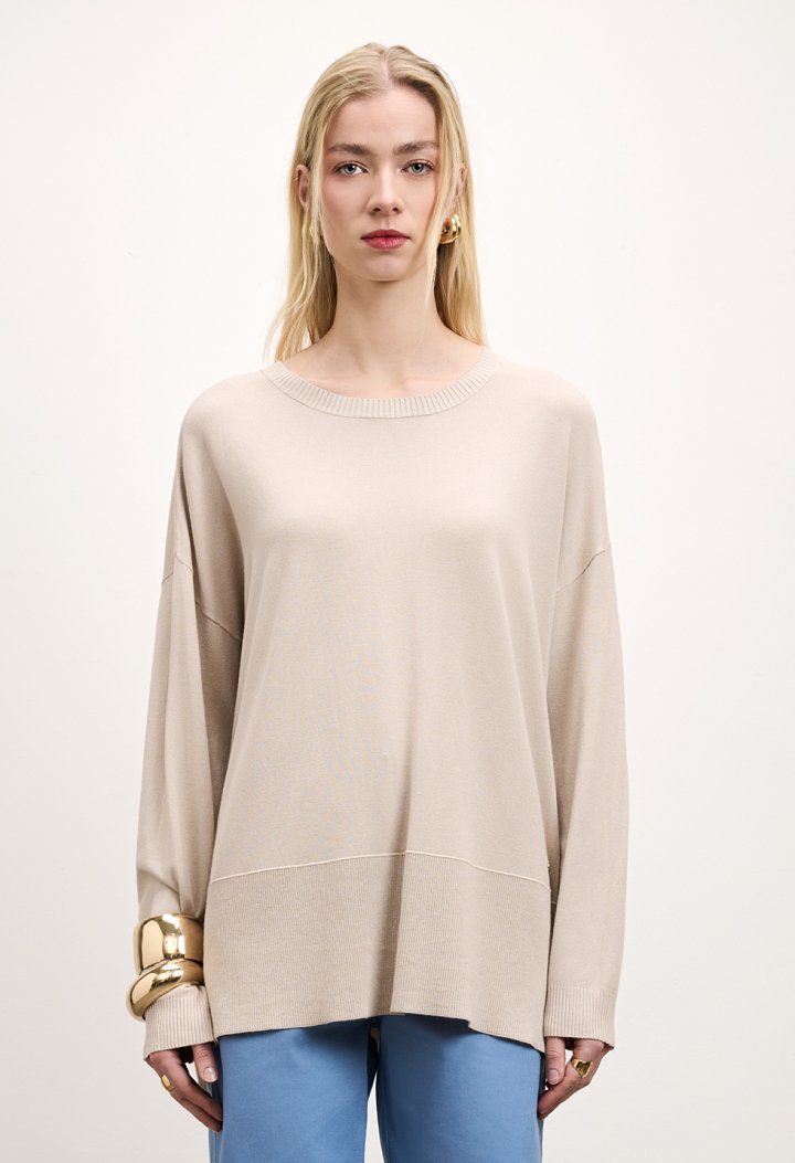 Μακριά πλεκτή μπλούζα oversized
