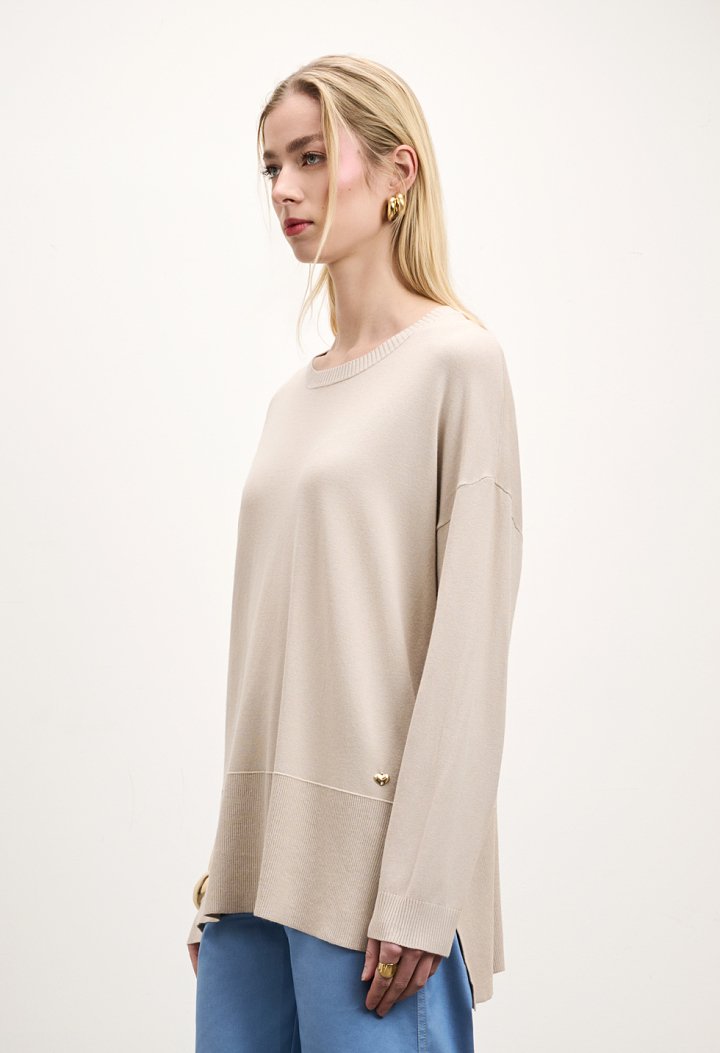 Μακριά πλεκτή μπλούζα oversized
