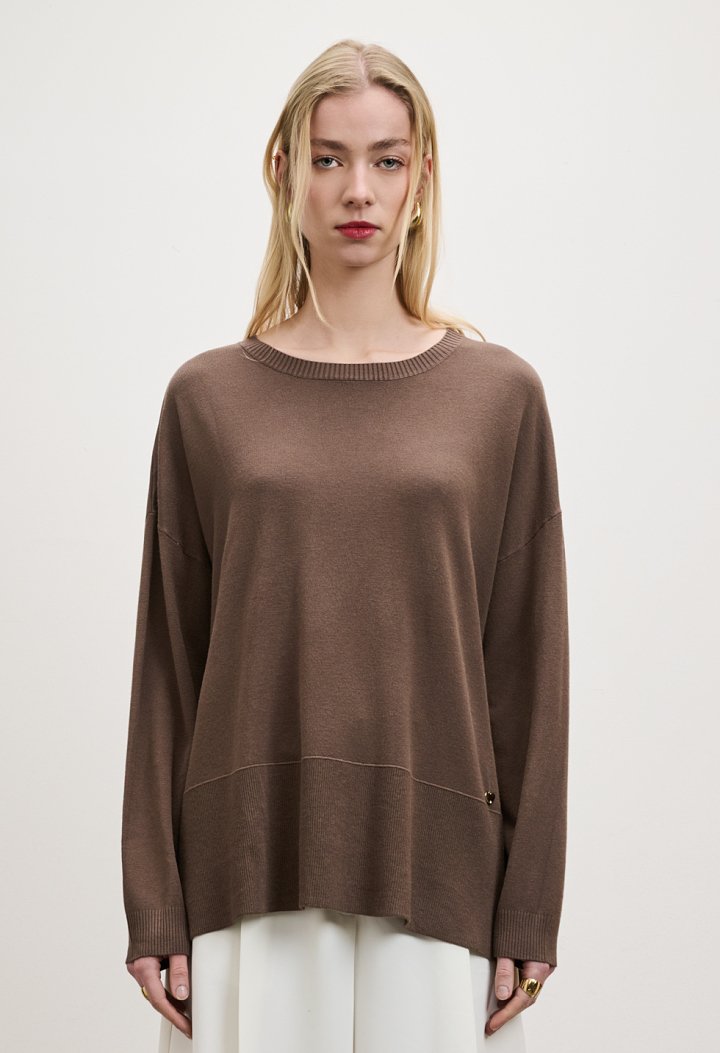 Μακριά πλεκτή μπλούζα oversized