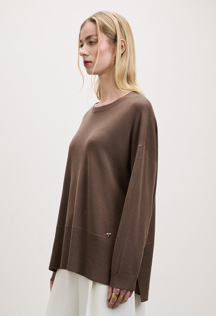 Μακριά πλεκτή μπλούζα oversized
