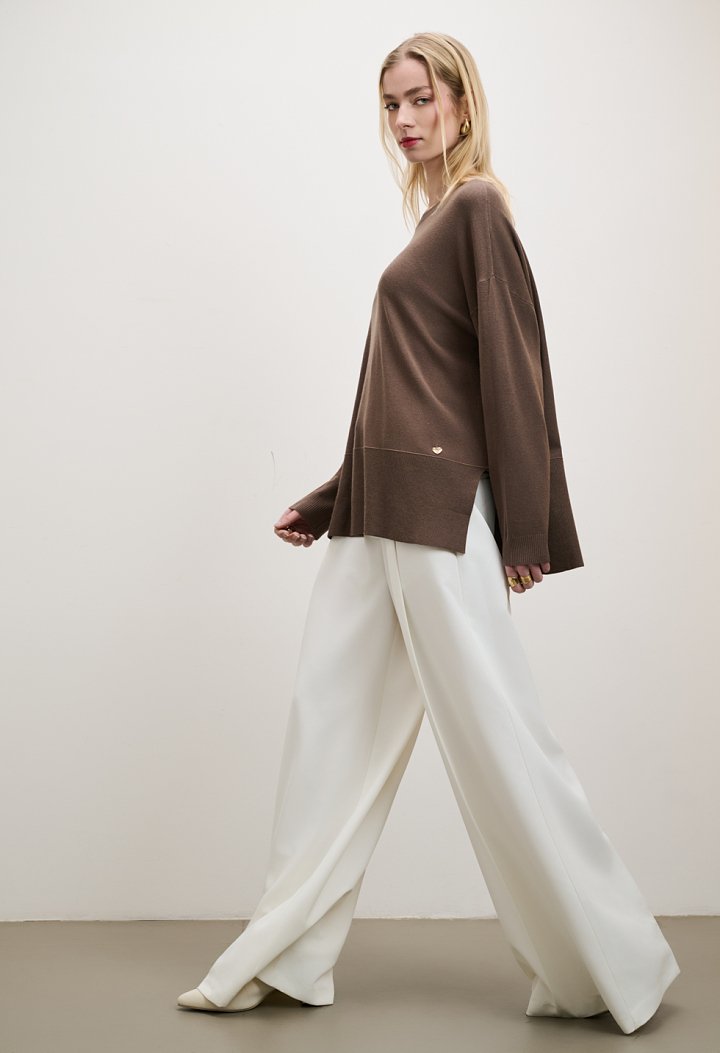 Μακριά πλεκτή μπλούζα oversized