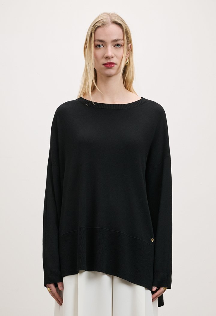 Μακριά πλεκτή μπλούζα oversized
