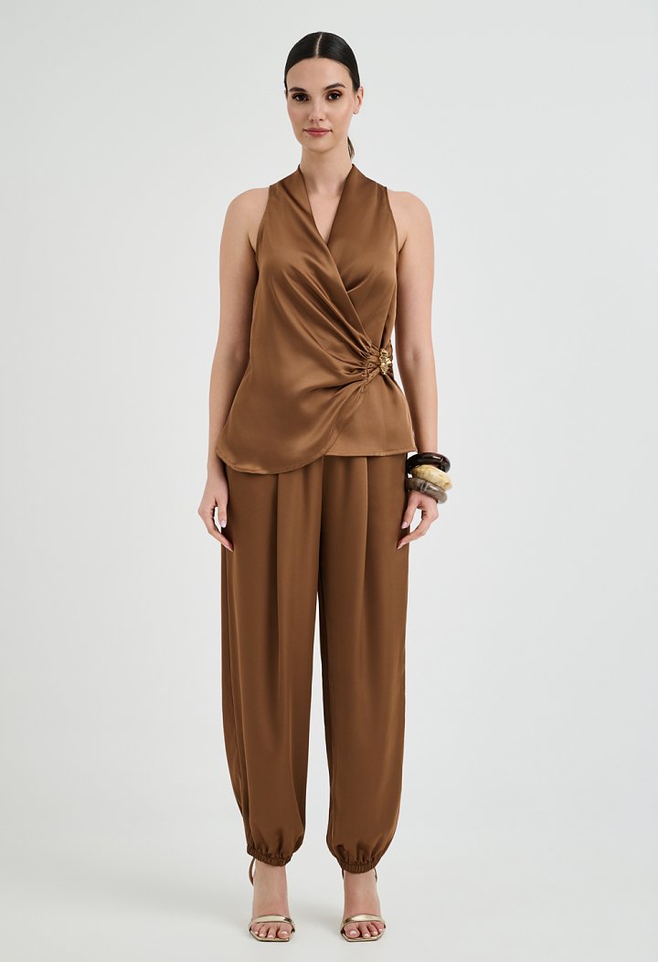 Satin jogger trousers