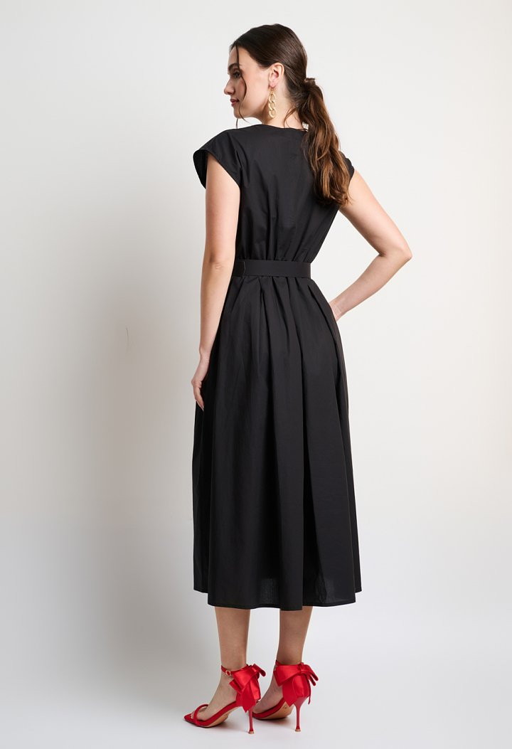 Wrap midi dress with belt
