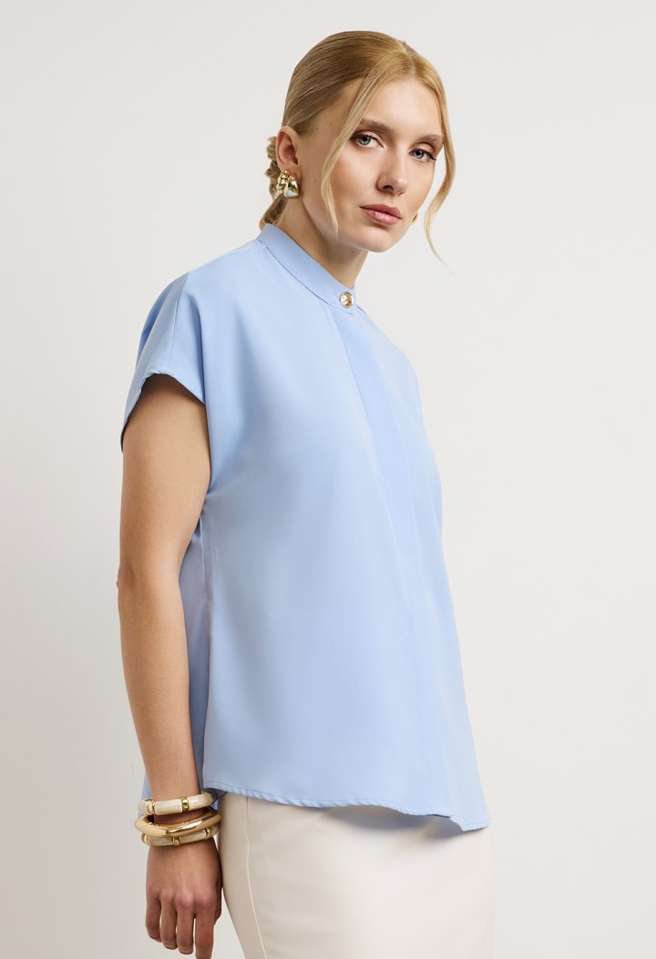 Mao-collar shirt