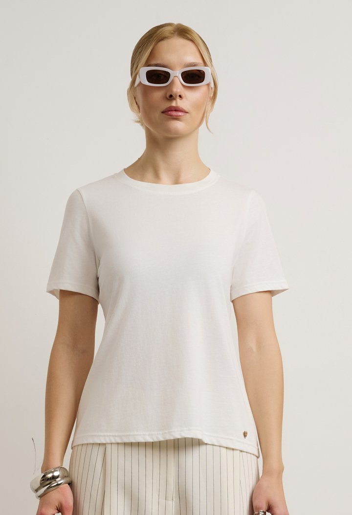 Short-sleeve T-shirt with round neckline