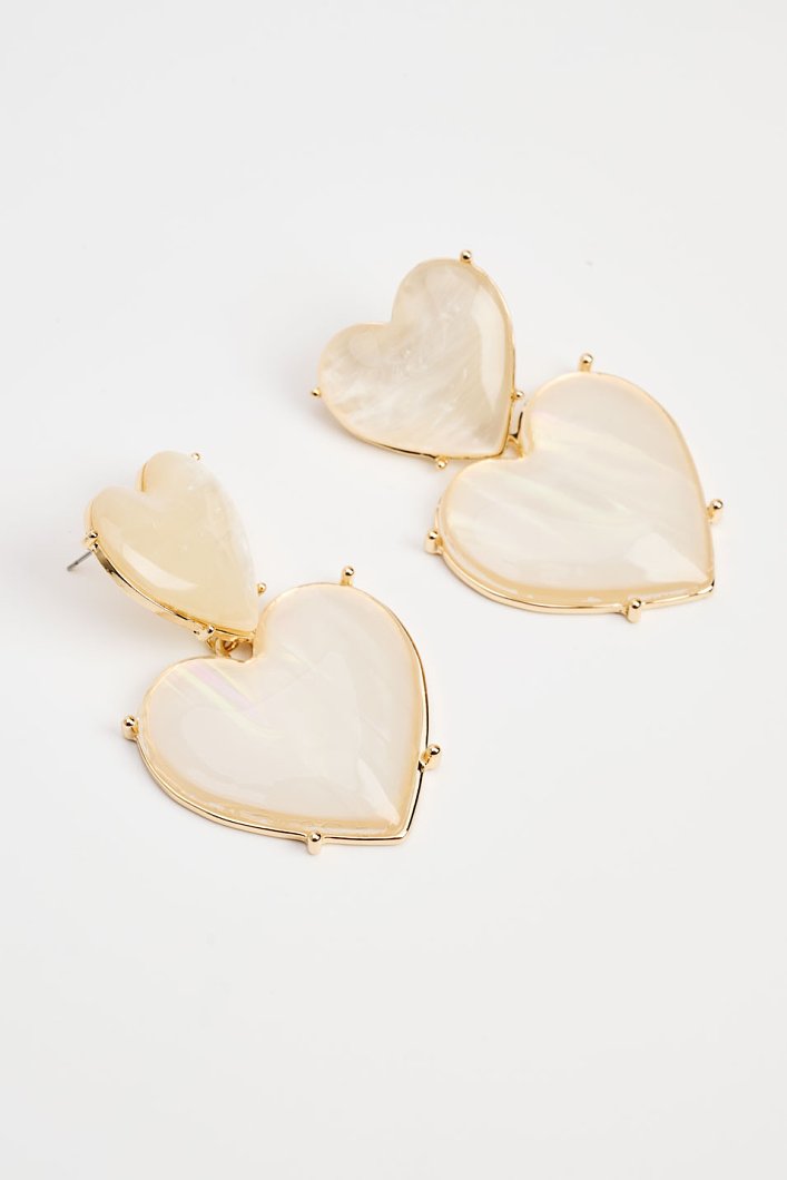 Double heart earrings.