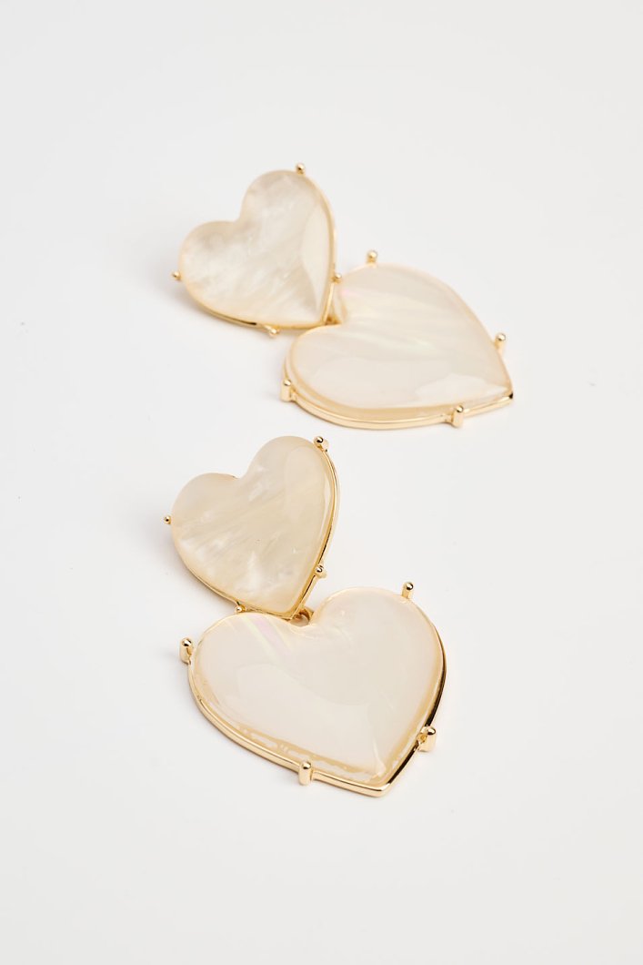 Double heart earrings.