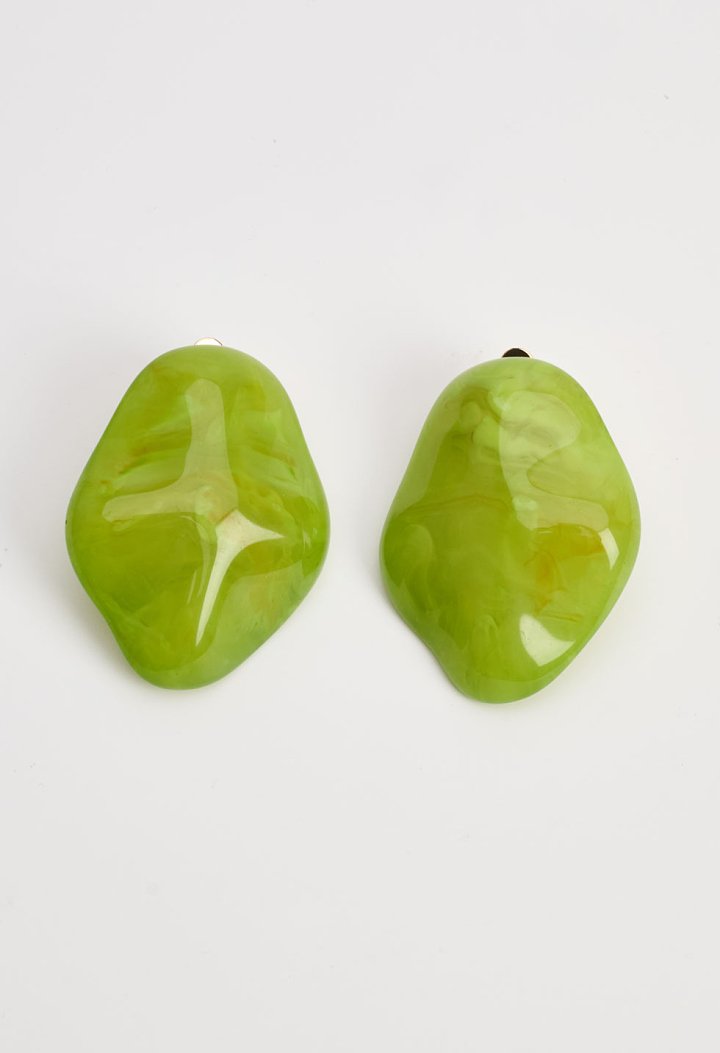 Clip-on marble-effect earrings
