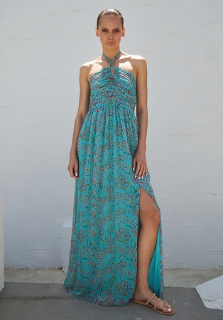 Long dress with halter neck