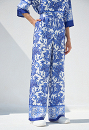 Printed trousers with pleats