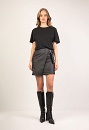 Mini skirt with leather effect