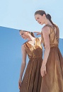 Gold pleated dress