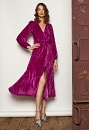 Midi dress with velvet texture
