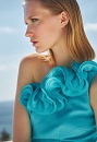 One shoulder dress with ruffles