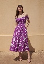 Printed dress with a heart-shaped neckline