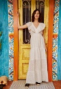 Dress with cutwork embroidery and ruffles