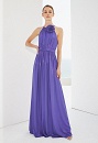 Long halter dress with corsage