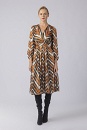 Midi dress with geometric patterns