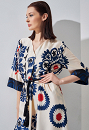 Loose-fitting dress with printed pattern