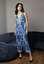 Midi dress with blue sequins