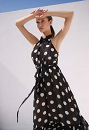 Polka dot dress with a halter neckline