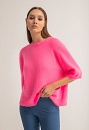 Knitted blouse with puff sleeves