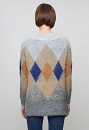 Knitted sweater with diamonds