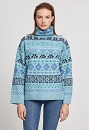 Wide-line sweater with jacquard knit