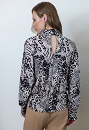 Animal print knitted blouse