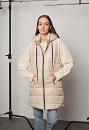 Long quilted vest with hood
