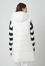 Long quilted vest with hood.