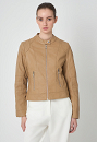 Jacket with leather effect