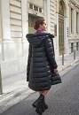 Quilted jacket with braided hood