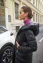Quilted jacket with braided hood